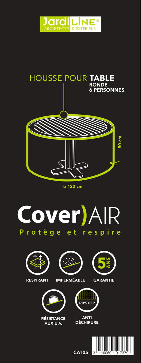 Housse de protection Cover Air pour table de jardin ronde - Ø 120 x 50 cm -  Jardiline