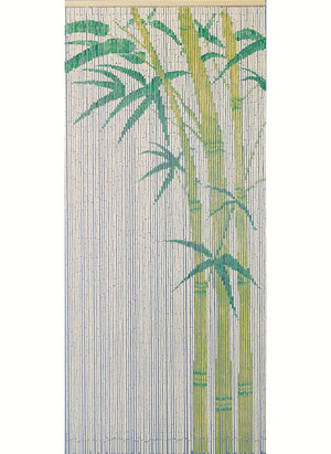 Rideau de porte en bâtonnets de bambou peints à la main - Bambou