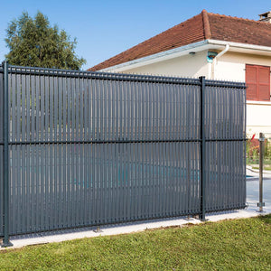 Lanière occultante à tresser pour panneau grillagé soudé + 100 clips - Gris