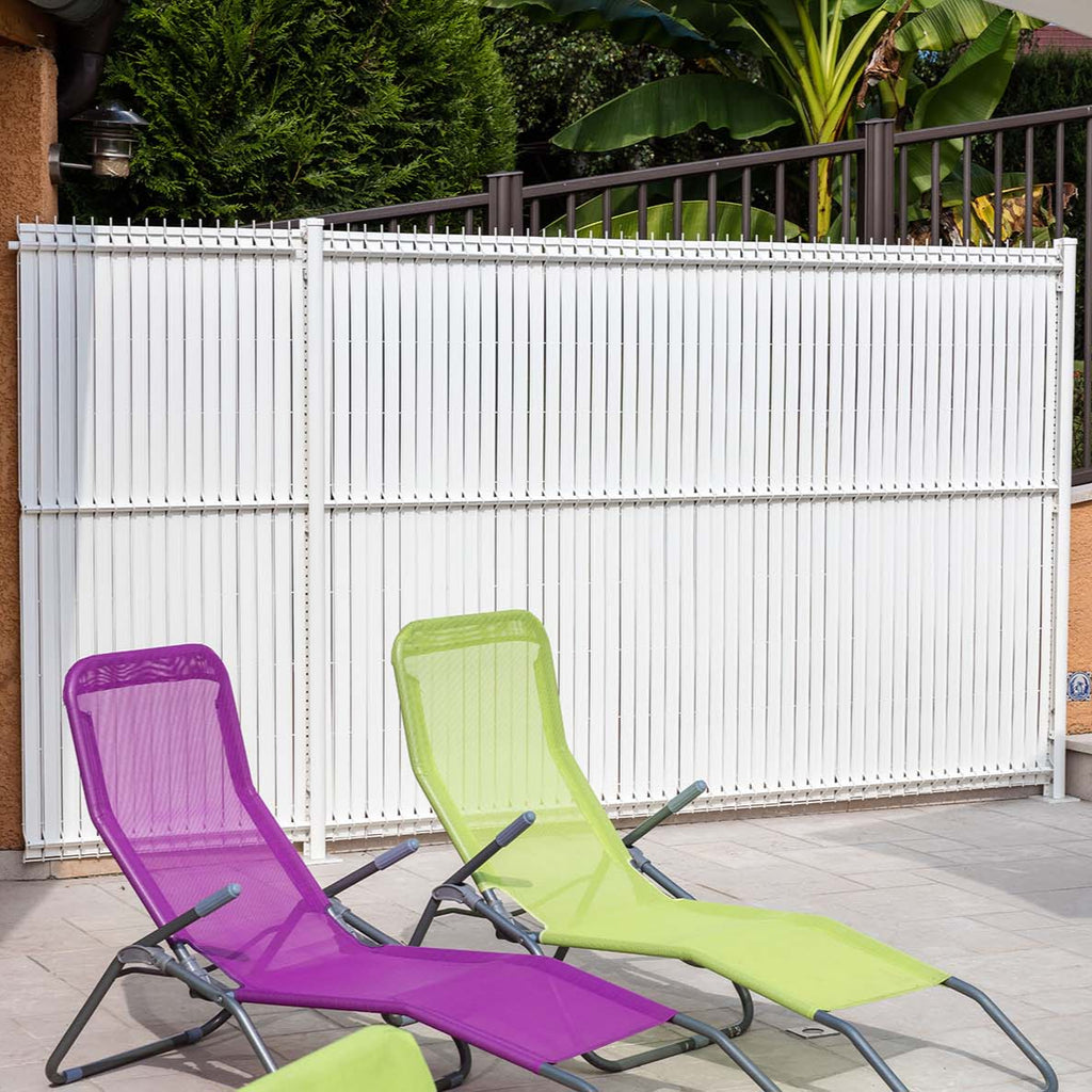 Lanière occultante à tresser pour panneau grillagé soudé + 100 clips - Blanc