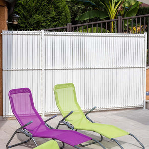 Lanière occultante à tresser pour panneau grillagé soudé + 100 clips - Blanc