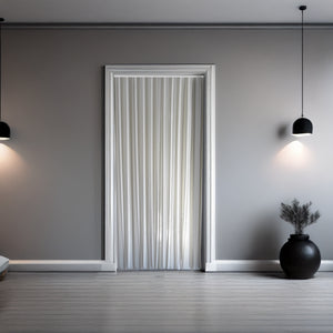 ANTILLES - Gris / Blanc - Rideau de porte lanières