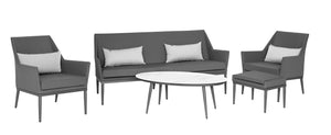 Salon détente en aluminium Anthracite 5 pièces - CABRERA - 6 pers.