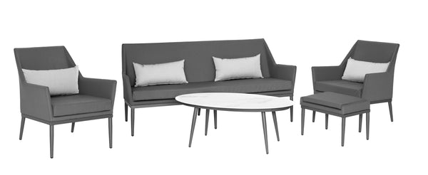Salon détente en aluminium Anthracite 5 pièces - CABRERA - 6 pers.