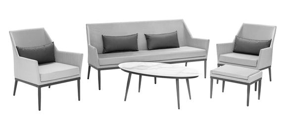 Salon détente en aluminium Perle 5 pièces - CABRERA - 6 pers.