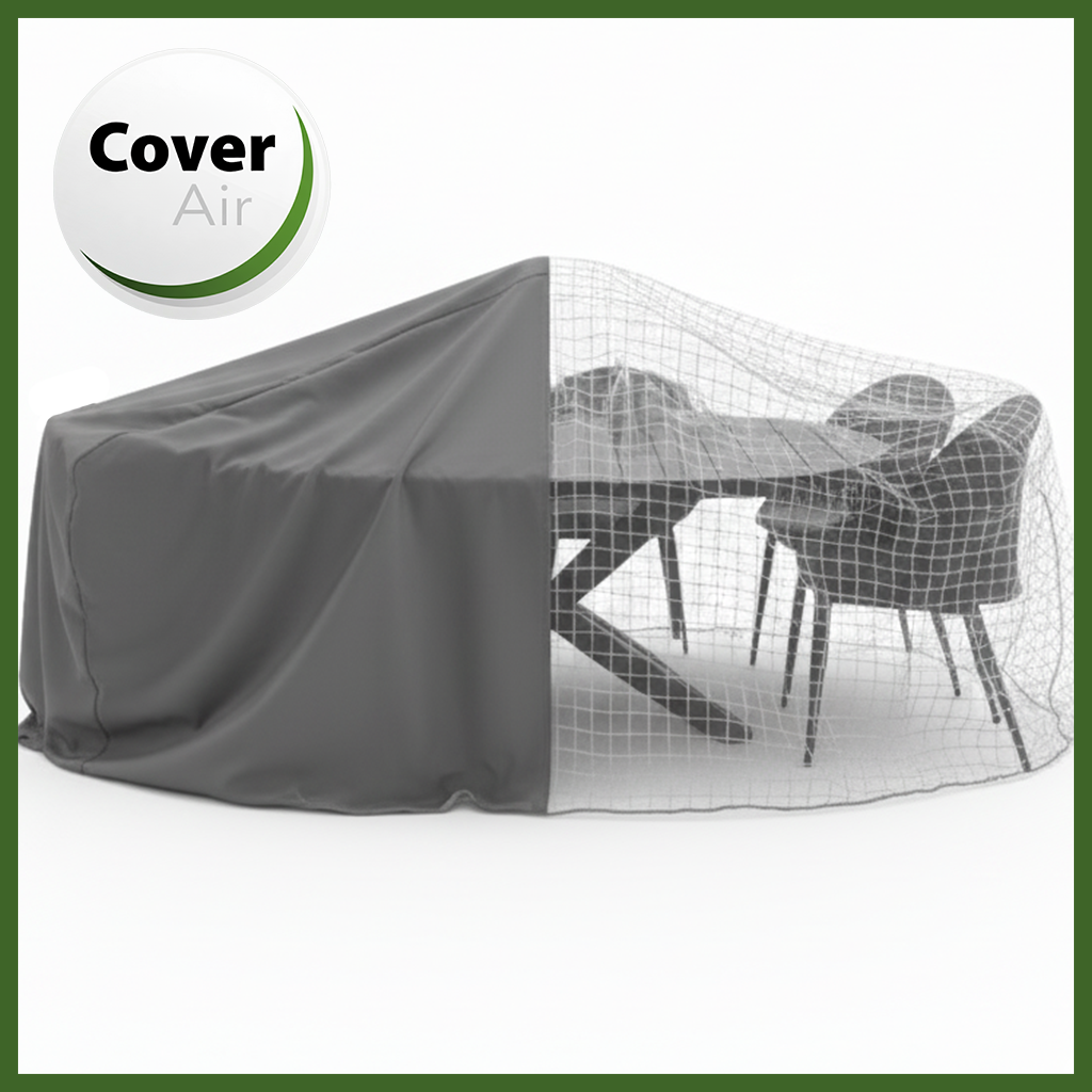 Housse TABLE RONDE + CHAISES - 6 pers. - Ø 160 x 70 cm - Cover Air