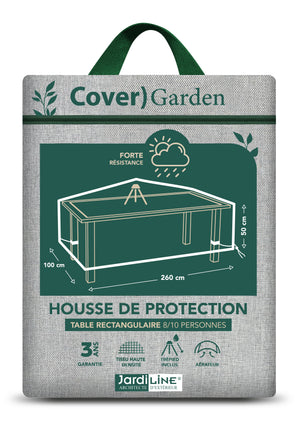 Housse TABLE RECTANGULAIRE 8/10 pers. - 260 x 100 x 50 cm - Cover Garden
