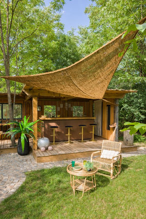 Ombrière triangulaire - 3,5 m - Coco naturelle