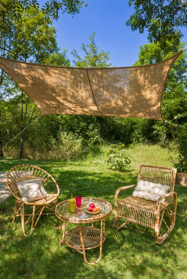 Voile d'ombrage JUTE NATURELLE Rectangulaire - 4 x 3 m