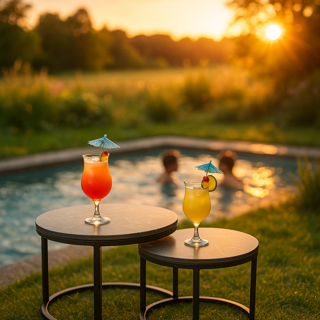 Tables basses gigognes rondes grises en aluminium - CLIPPERTON