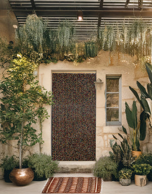Rideau de porte en perles de bois multicolore - POP