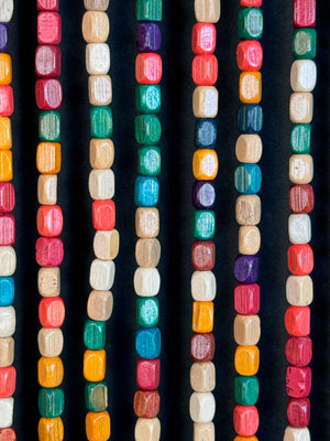 Rideau de porte en perles de bois multicolore - POP