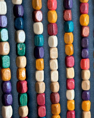 Rideau de porte en perles de bois multicolore - POP