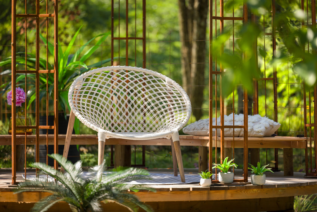 Fauteuil rond en macramé - PAMBAN