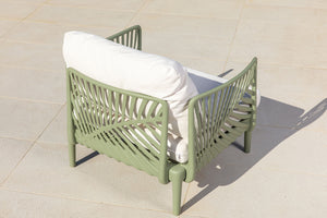 HENDERSON - Salon de Jardin en résine PP 50% recyclé avec coussin