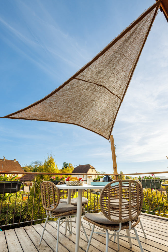 Voile d'ombrage JUTE NATURELLE Triangulaire - 3.60 m