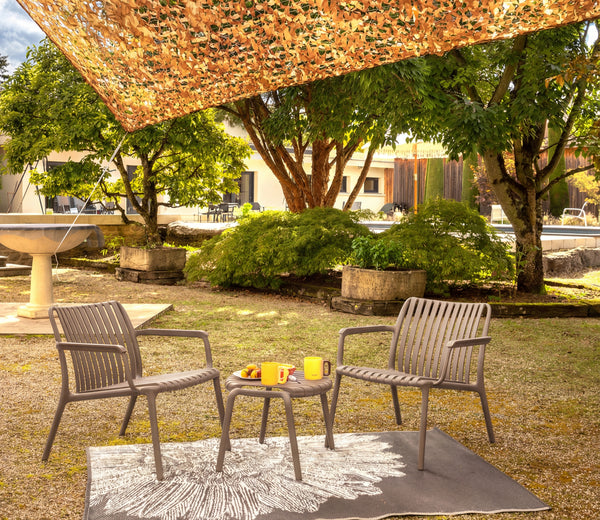 JOYSXEE - Table basse - repose-pieds - Résine PP 50 % recyclé - Dimensions Ø50 x 40 cm