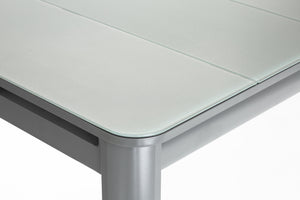 Table de jardin allongeable en Aluminium avec Plateau en verre - MILOS
