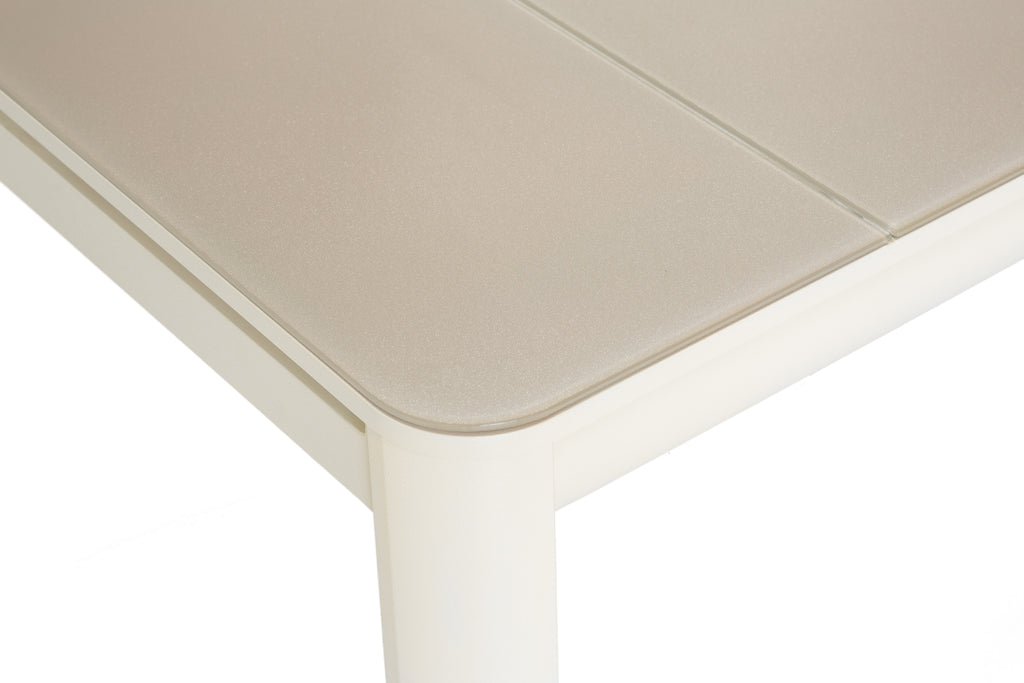 Table de jardin allongeable en Aluminium avec Plateau en verre - MILOS