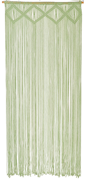 Rideau macramé - Gypsi 90x200 cm Vert Sauge