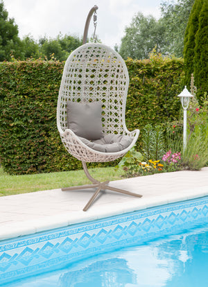 Oeuf suspendu en résine tressée FUTUNA