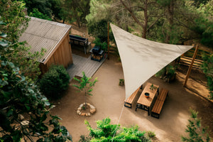 Voile d'Ombrage Rivage Triangulaire 5 m de côté - Fabriqué en France