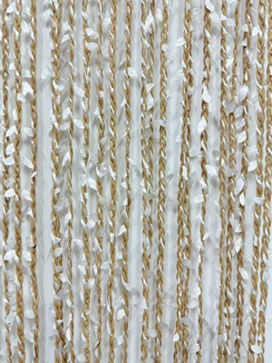 Rideau de porte torsades de polyester et feuillage artificiel - Samana