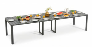 Table de jardin extensible / Console Roko – Aluminium – 62 à 370 cm – 2 à 14 personnes – Housse incluse