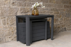 Table de jardin extensible / Console Roko anthracite – Aluminium – 62 à 370 cm – 2 à 14 personnes – Housse incluse