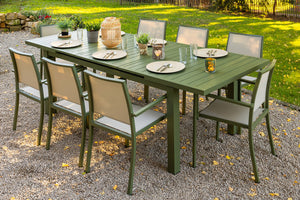 Ensemble repas Santorin kaki - table et fauteuils