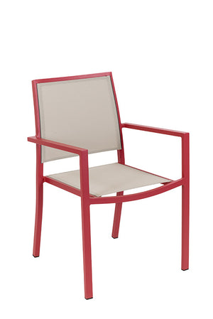 Ensemble repas Santorin terracotta 8 pers. - 1 table et 8 fauteuils