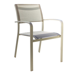 Ensemble repas Milos ivoire 8-10 personnes - table et fauteuils