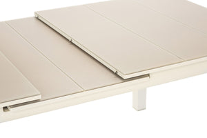 Ensemble repas Milos ivoire 8-10 personnes - table et fauteuils