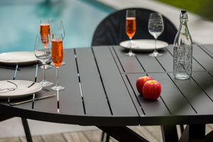 Ensemble repas PALMA Ronde et FUERTE VENTURA - table et fauteuils