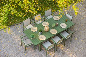 Ensemble repas Santorin kaki - table et fauteuils