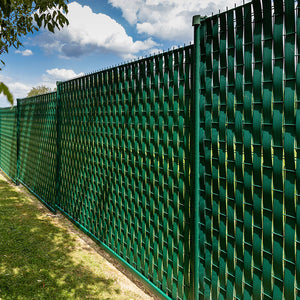 Lanière occultante à tresser pour panneau grillagé soudé + 100 clips - Vert foncé