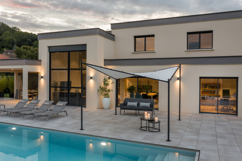 Tonnelle toile tendue Sable NASSAU 3.5 m