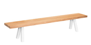 Ensemble table de jardin et banc en teck et aluminium - SEYCHELLES