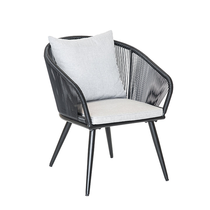 Fauteuil de jardin en résine tressée Noir - COMORES