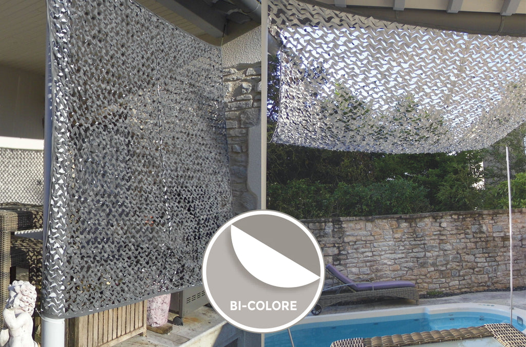 Filet d'ombrage taffetas rectangulaire - 3 x 2.40m - ARDOISE BLANC