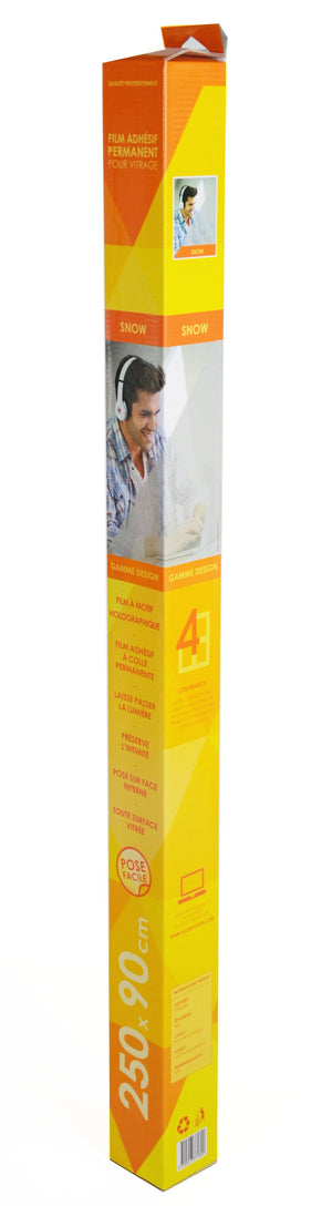 Packaging Film vitrage - Snow holographique - Permanent - Anti-regard