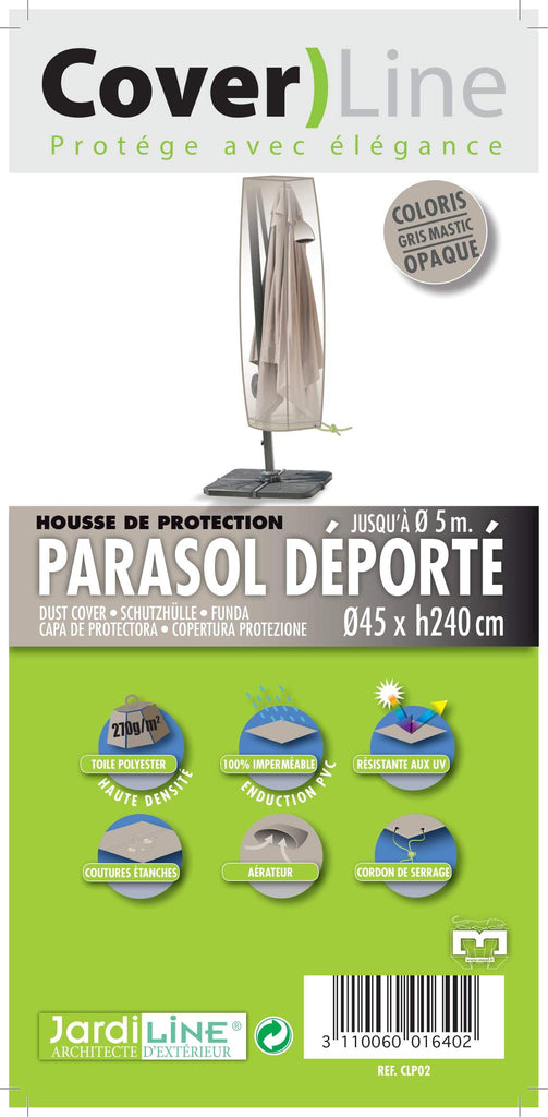 Parasol deporte gris Housse de protection - Parasol déporté avec