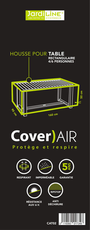 Etiquette Housse de protection pour table rectangulaire - 4/6 pers. - Cover)Air