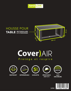 Etiquette Housse de protection pour table rectangulaire - 8/10 pers. - Cover)Air