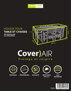 Etiquette Housse de protection pour table rectangulaire + chaises - 6/8 pers. - Cover)Air