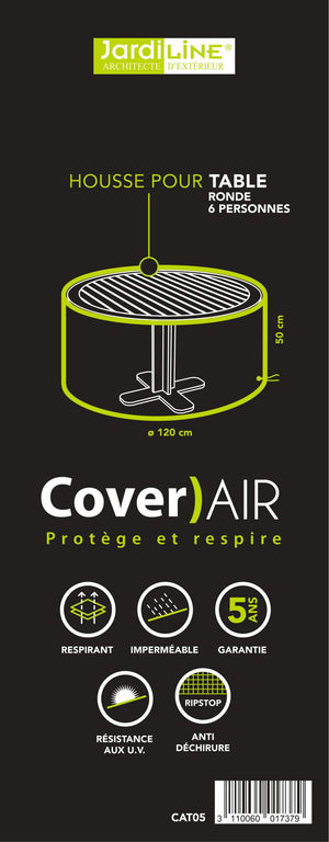 Etiquette Housse de protection pour table ronde - 6 pers. - Cover)Air