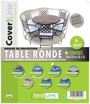 Etiquette Housse de protection pour table ronde + chaises - 6 pers. - Cover)Line