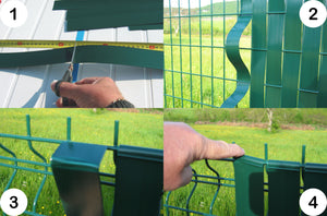 Mode d'emploi pour Lanière occultante à tresser pour panneau grillagé soudé