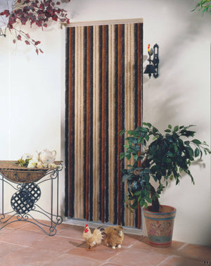 Ambiance Rideau de porte chenille - Beige / Bronze / Brun - Florence