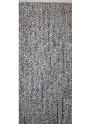 Rideau de porte chenille - Chiné Brun / Bleu / Blanc - Flash
